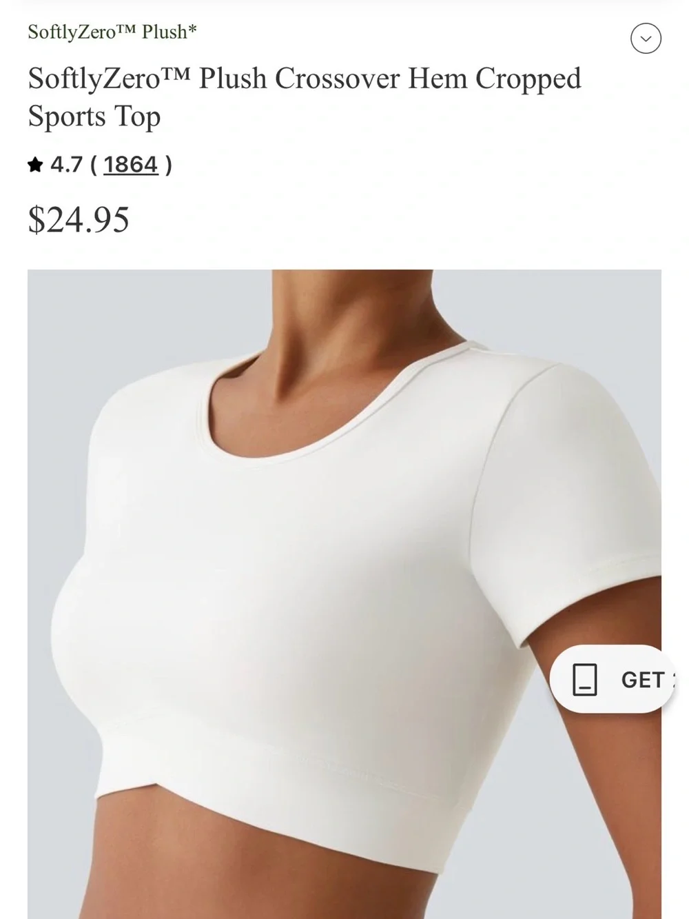HALARA white Cropped Short Sleeve Top